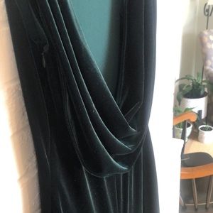 Vintage green velvet maxi dress